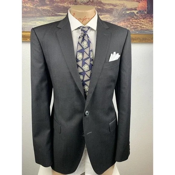 42L Joseph‎ Abboud Tollegro 1900 Sharkskin Blazer - Picture 2 of 12